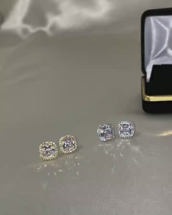 classic silver cubic zirconia stud earrings