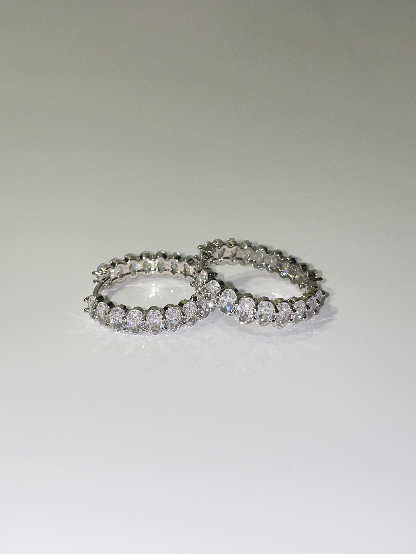 silver cubic zirconia mini hoop earrings