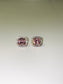 classic pink and silver cubic zirconia stud earrings