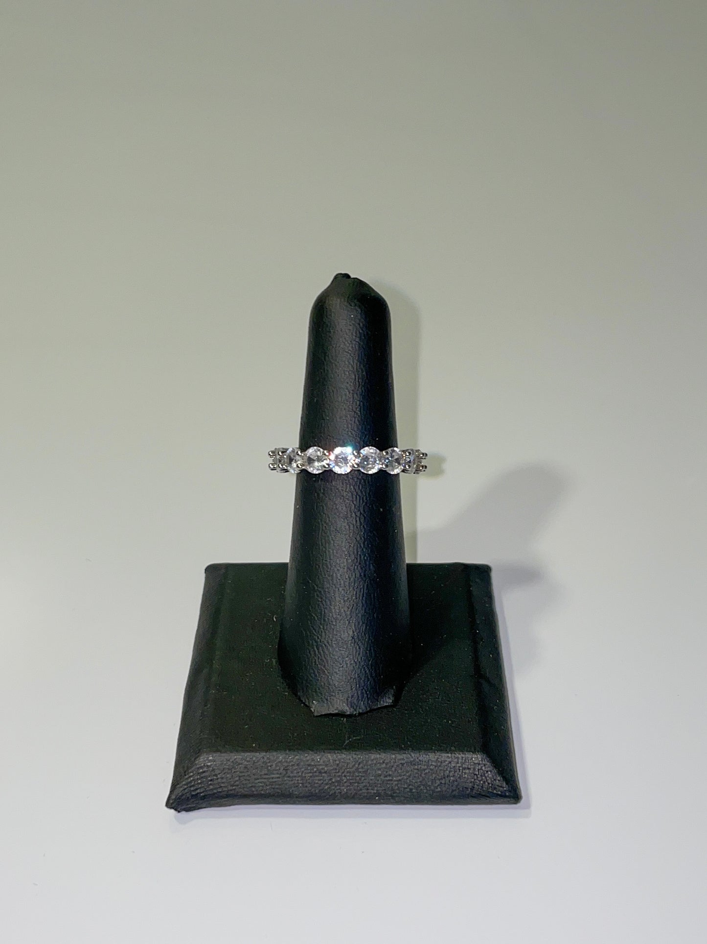 cubic zirconia stackable eternity wedding band ring