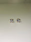 gold 8mm cubic zirconia diamond stud earrings with screwback