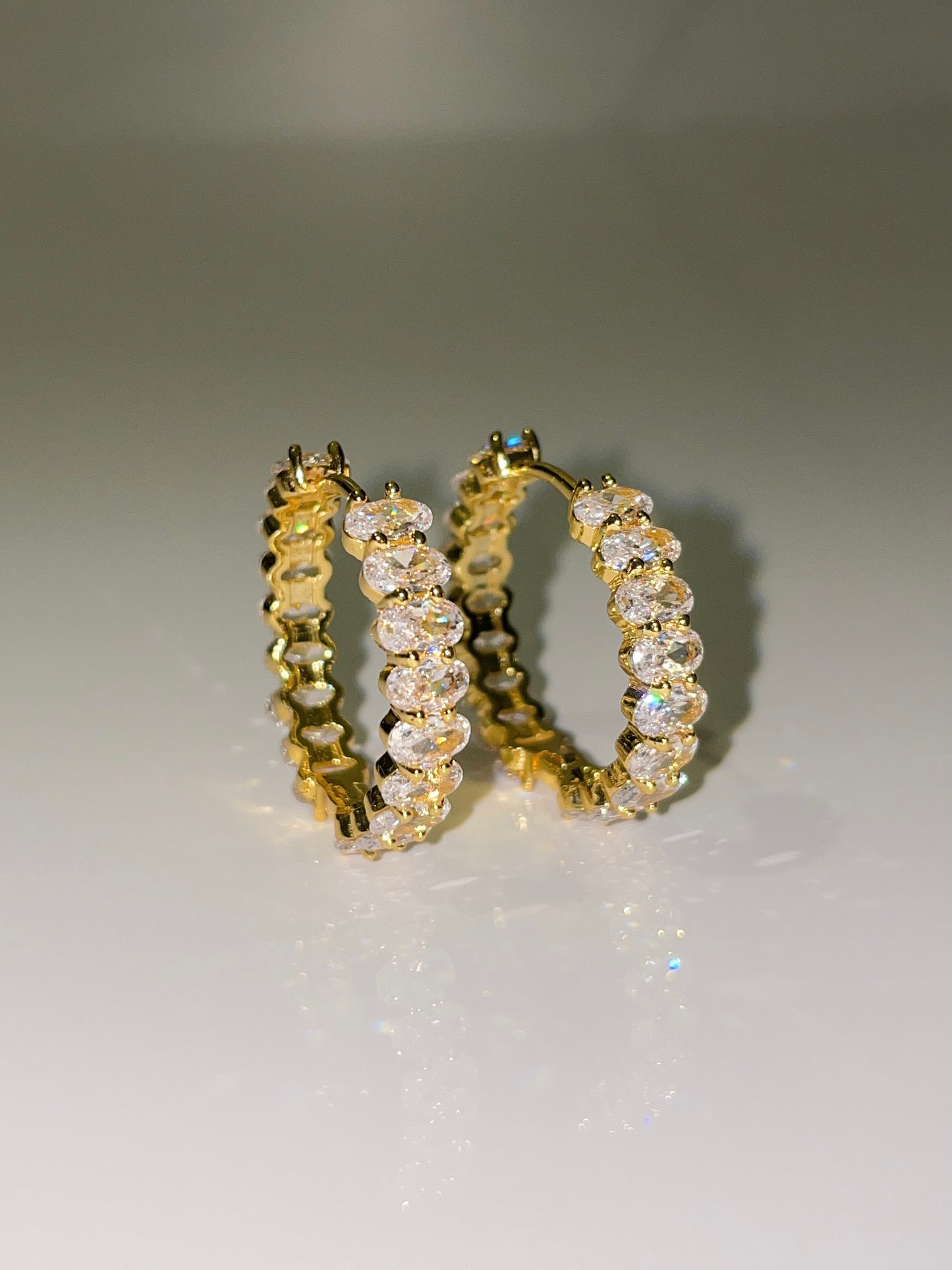 18k gold plated cubic zirconia mini hoop earrings