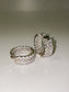 silver cubic zirconia inside out mini hoop earrings