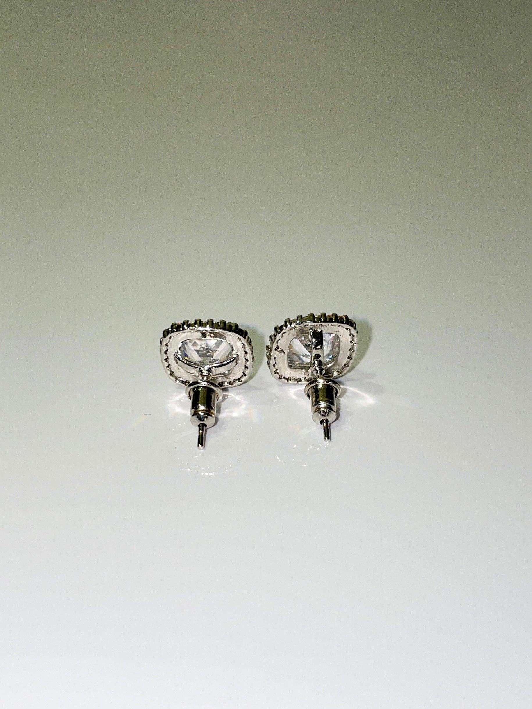 classic silver cubic zirconia stud earrings