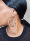 gold  bling cubic zirconia cz inside out hoop earrings