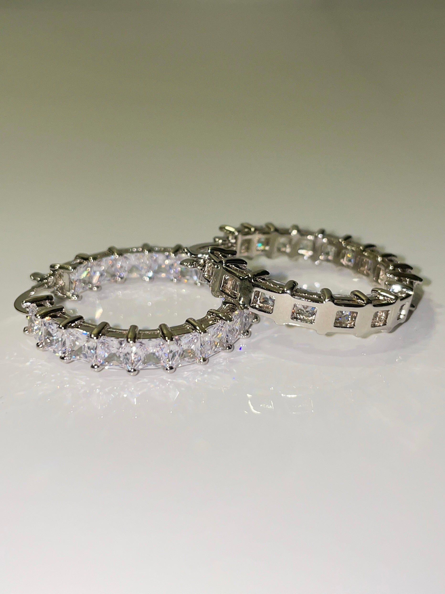 cubic zirconia inside out mini hoop earrings