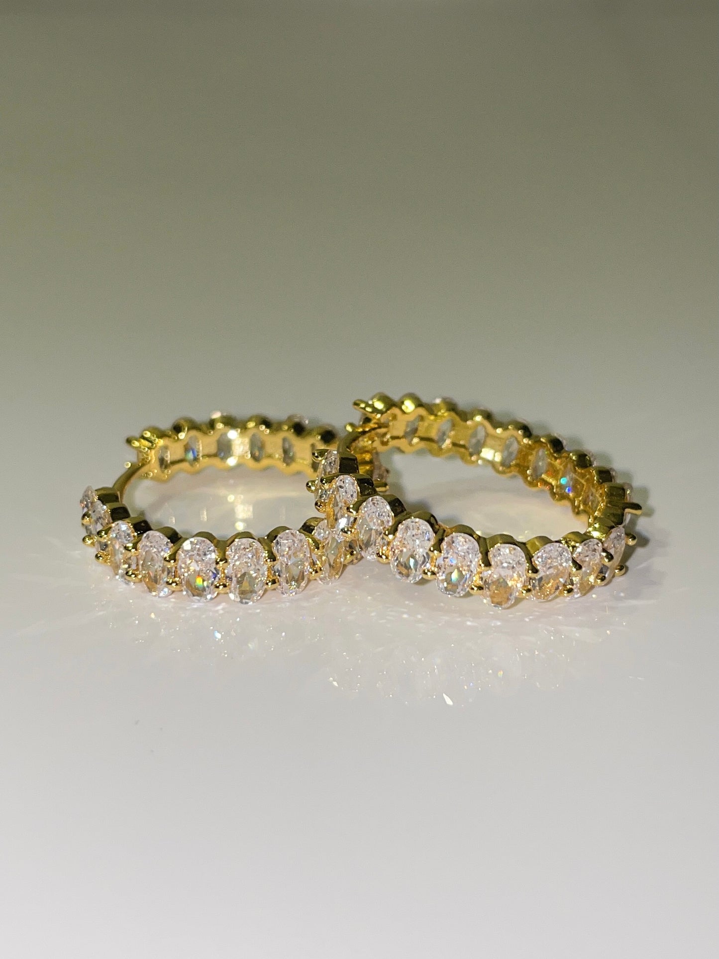 18k gold plated cubic zirconia mini hoop earrings