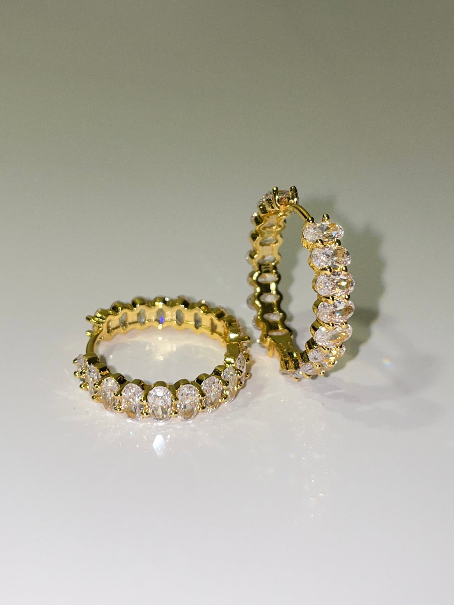 18k gold plated cubic zirconia mini hoop earrings