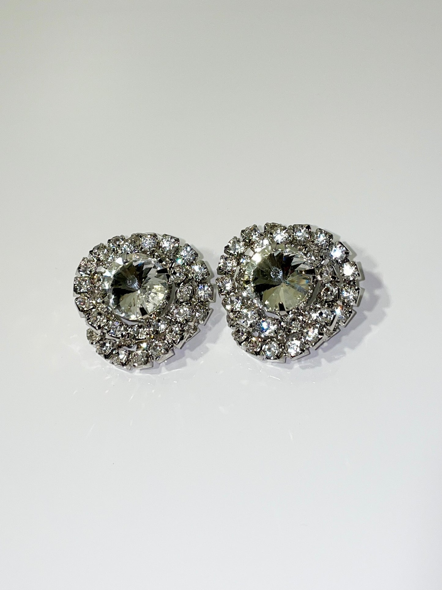 rhinestone large stud earrings