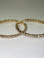 gold rhinestone bling large hoop earrings