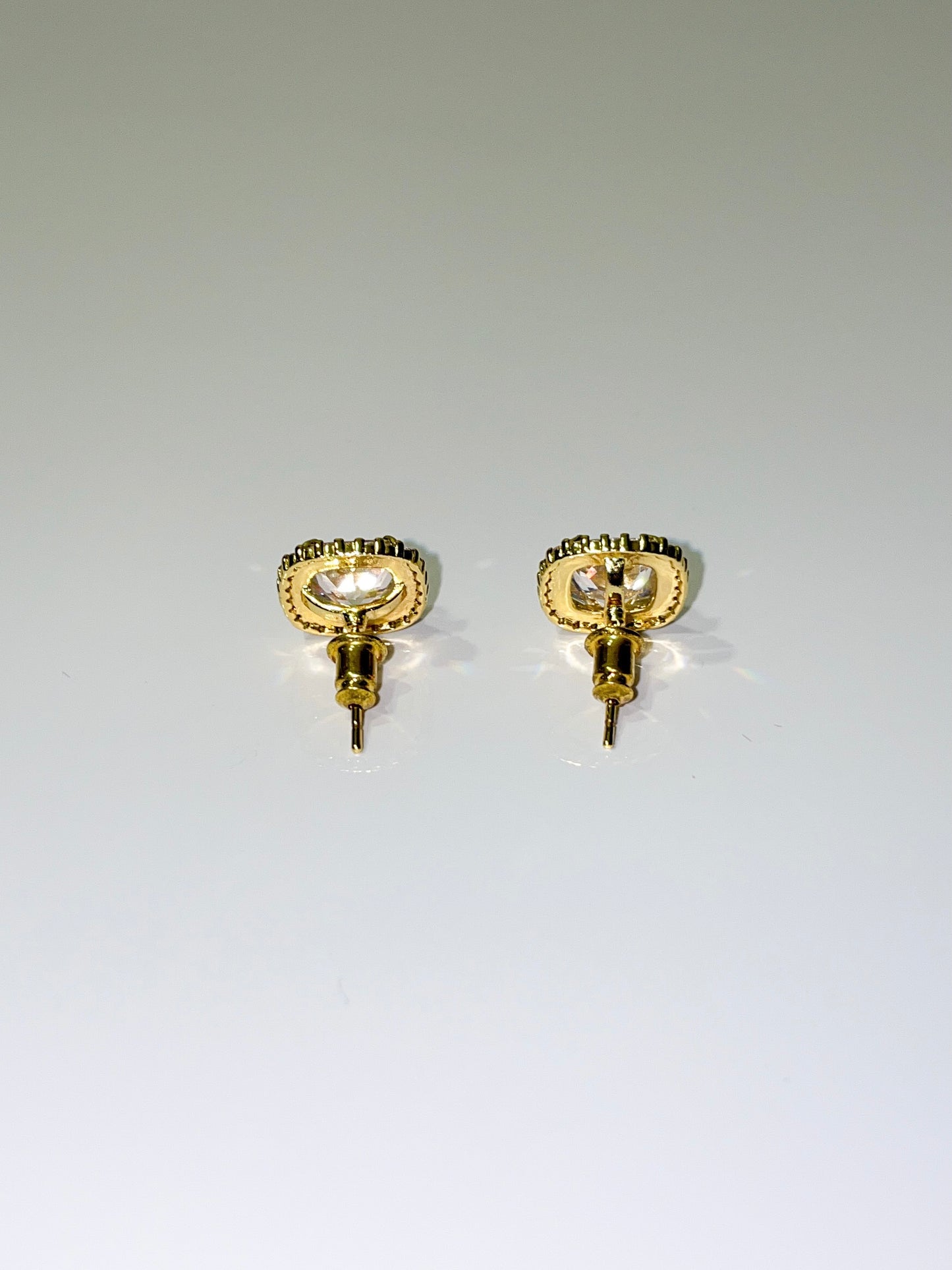 classic gold cubic zirconia stud earrings