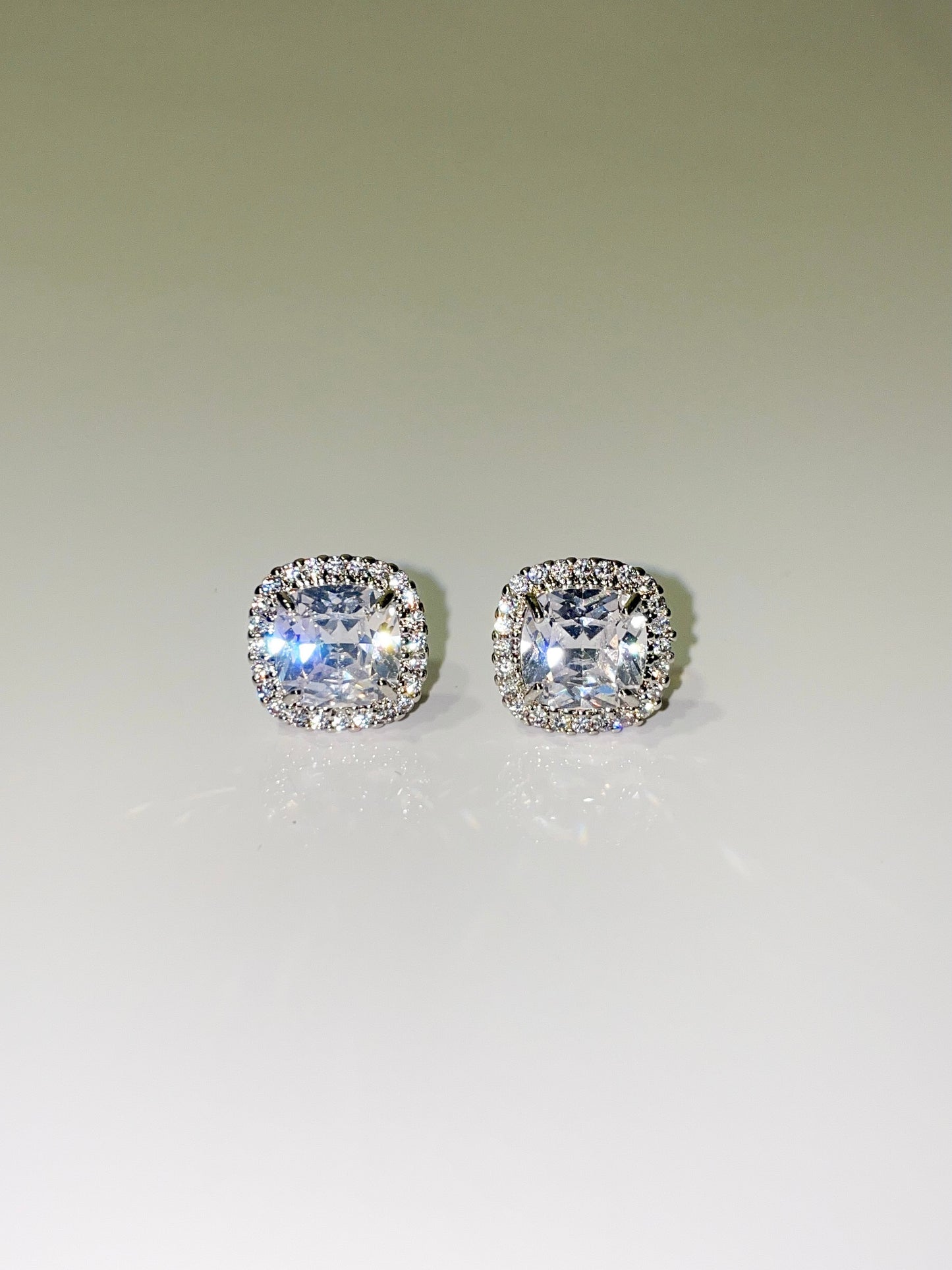 classic silver cubic zirconia stud earrings