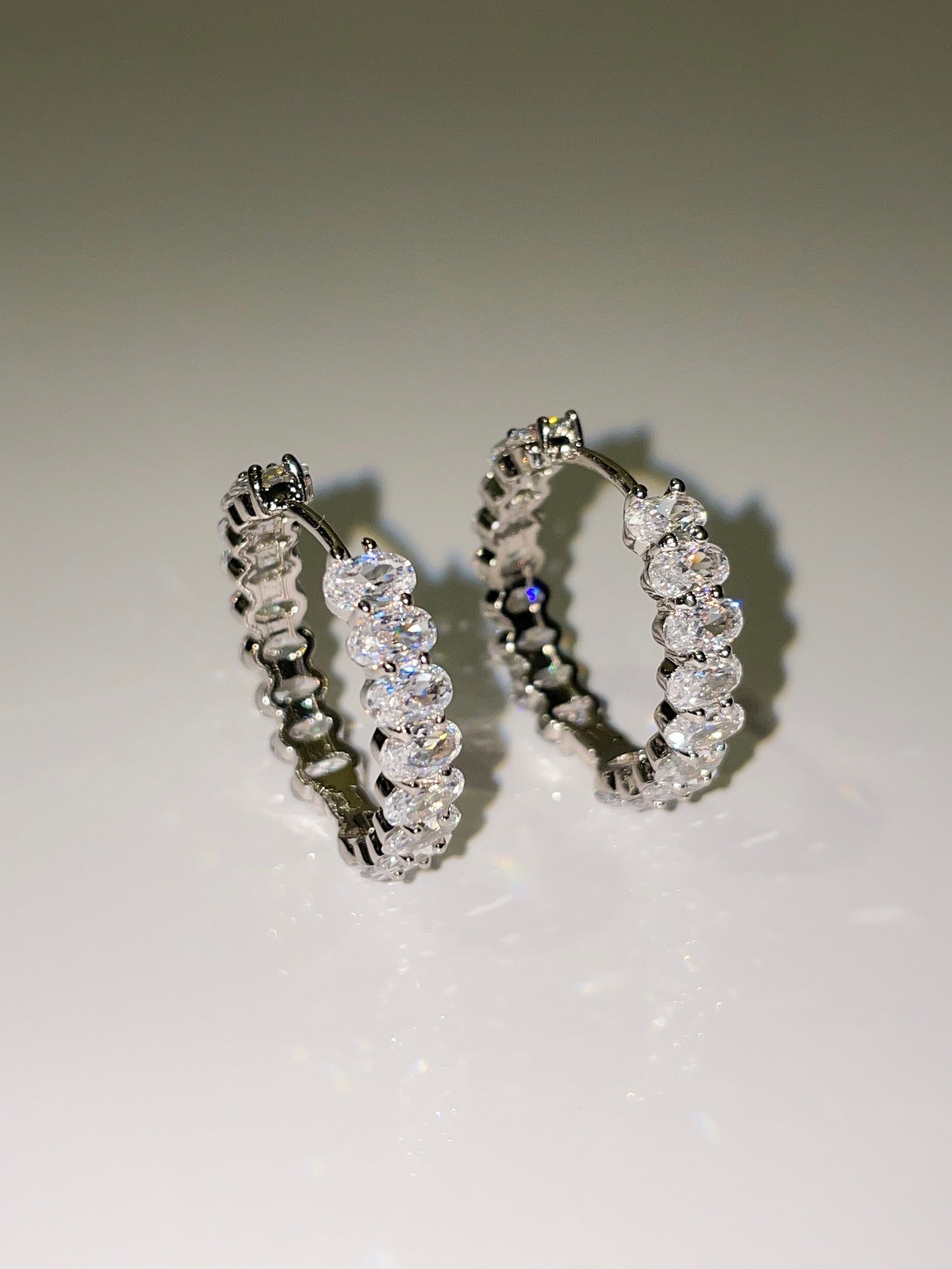 silver cubic zirconia mini hoop earrings