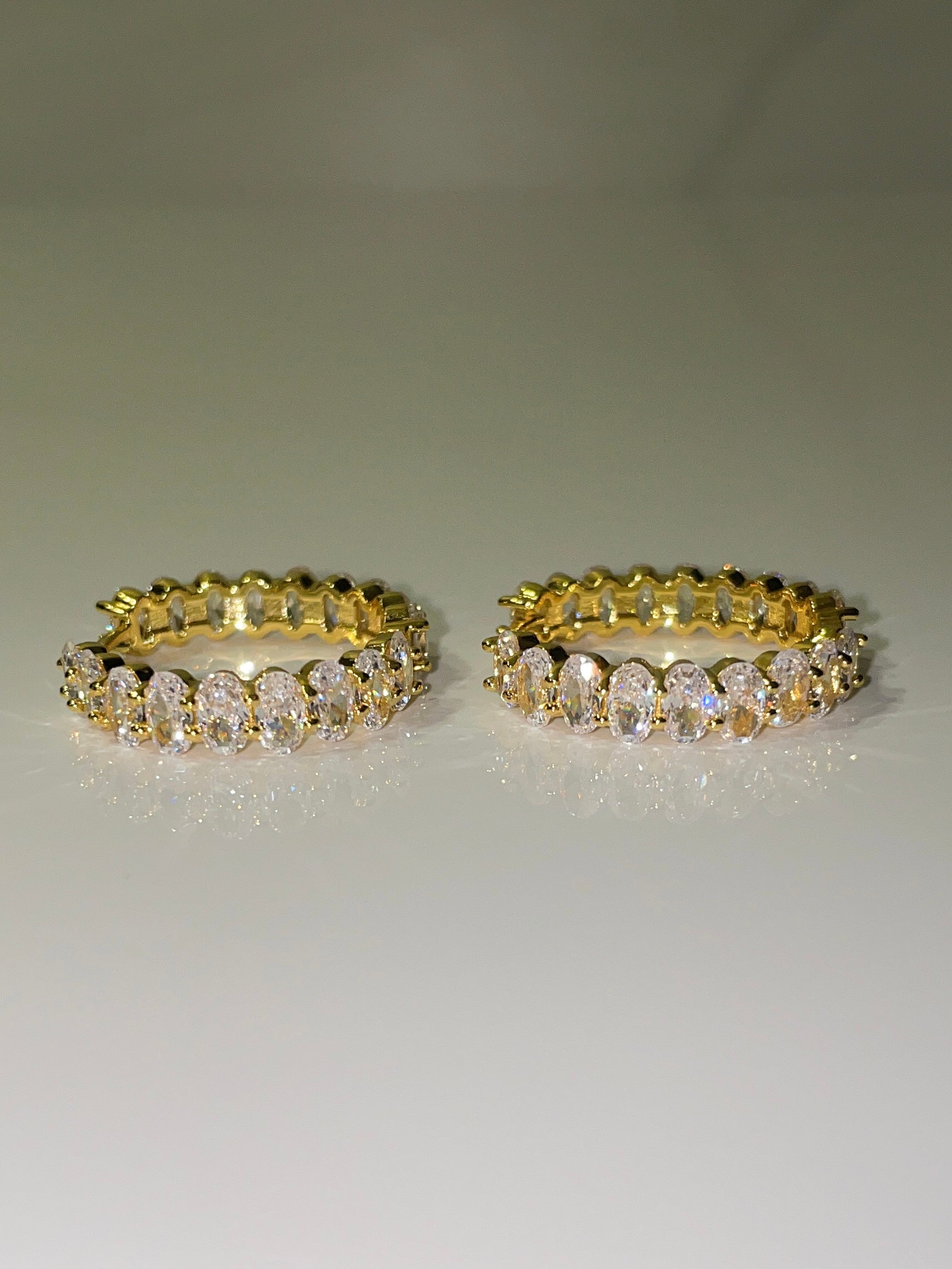 18k gold plated cubic zirconia mini hoop earrings