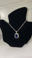 navy blue 20-inch pendant necklace with franco chain